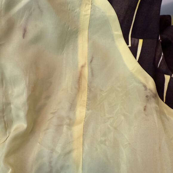 Eccoci Layered Shell Dress Brown Yellow Silk Linen Size 12 - Picture 8 of 11